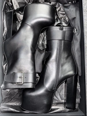 YSL Saint Laurent 37 Vitello Piuma Nero Boots US 6.5 #ysl3 - Image 1 of 4