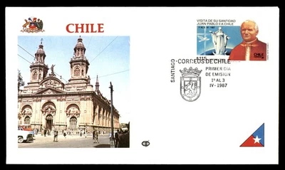 Mayfairstamps Chile FDC 1987 Pope Visit Church First Day Cover aau_52037 - Image 1 of 2