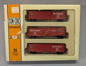 N scale  Con-Cor #  01-08903    BURLINGTON  50' Box  Car  Panel  Door   3-pack - Picture 1 of 10