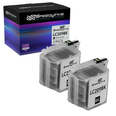 2PK Compatible Brother LC209BK Super High Yield Black Ink Cartridge MFC-J5620DW - Image 1 of 4
