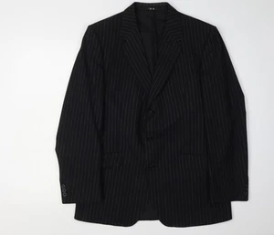 Traje chaqueta 41R de lana a rayas negras DAKS 41R para hombre - Imagen 1 de 12