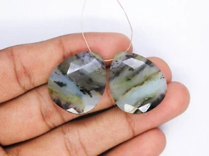 Natural Peruvian Blue Opal Gemstones Pear Shape Briolettes Pairs Faceted Opals - Picture 1 of 6