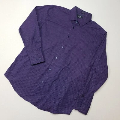 Jones New York Men's Stretch Purple/Navy Blue Button Up Long Sleeve Shirt Sz Lrg - Image 1 of 4
