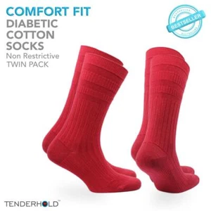 Norfolk Mens Cotton Diabetic Loose Soft Top Tenderhold Socks - 2 Pair Pack - Picture 1 of 18