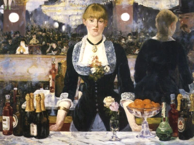 PINTURA LICOR BAR AT THE FOLIES BERGERE PARIS BAR BAR BAR DE CAMARERA POR E. MANET REPRO Foto 1 de 3