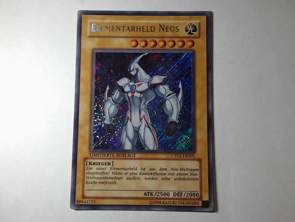 Yugioh ELEMENTAR-HELD NEOS , ct03-de001 Secret Rare deutsch NM Limitiert - Bild 1 von 4