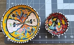 Hand Painted Salsa Bowl Set Signed Free - Picture 1 of 5