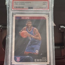 2014-15 Joel Embiid Panini NBA Hoops Red Black PSA 9 Mint Rookie RC #263