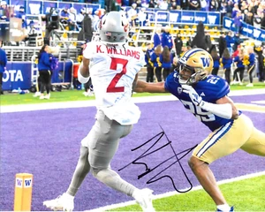 PATRIOTS KYLE WILLIAMS HAND SIGNED WASHINGTON STATE COUGARS 8X10 PHOTO W/COA - Picture 1 of 1