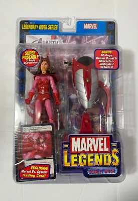 LEGENDARY RIDER SERIES SCARLET WITCH Hover Cycle Marvel Legends 2005 ToyBiz Estado perfeito na embalagem - Imagem 1 de 4