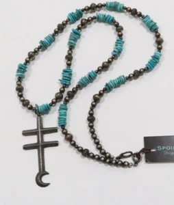Dan Dodson Sterling Insel Kreuz Türkis Navajo Perlen Halskette Misty Fransworth - Bild 1 von 12
