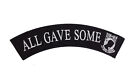 All Give Some POW MIA White Iron on Patch Top Rocker for Jacket,Vests