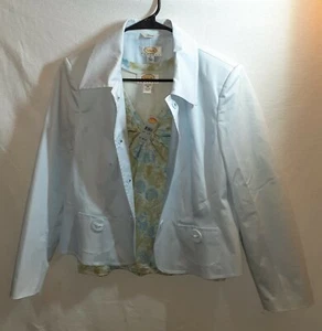 NWT Talbots 2 Piece Blazer/Tank Top Combo Light Blue Floral Paisley Sz 12 Career - Picture 1 of 8