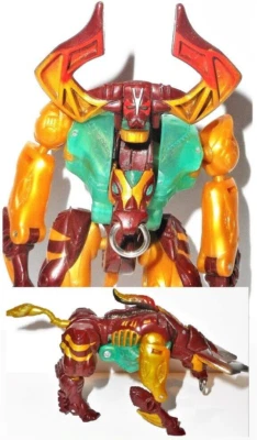 TRANSFORMERS Beast Machines LONGHORN 2000 Bull 1999 complete wars - Image 1 of 4