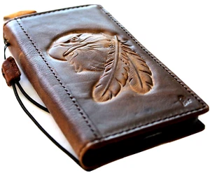 Genuine Leather case fo Galaxy s22 S23 S24 Ultra Wallet Note s21 20 24 Eagle  S - Picture 1 of 8