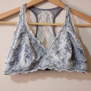Felina Wireless Unpadded Lace Bralette Bra Grey/Cream Size L #p98-35 - Picture 1 of 7