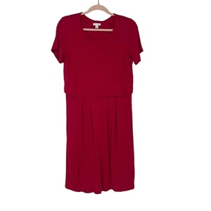 J Jill Layered Button Back Knit Dress Womens sz S Scoop Neck Stretch Soft Crop - Picture 1 of 6