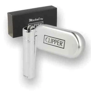 1 Brand New Shiny Silver Fixed Flame Clipper Collection Lighter With Gift Box - Picture 1 of 3