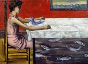DOROTHEA TANNING Art Poster or Rolled Canvas Print "Fish Out of Water" - Picture 1 of 1