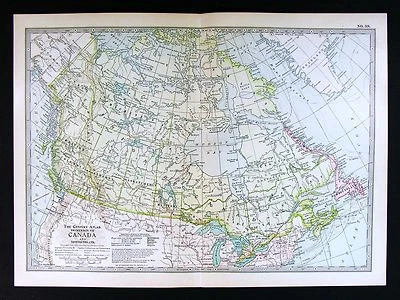 1902 Century Atlas Map Доминион Канада Квебек Онтарио Новая Шотландия Юкон Золото - Изображение 1 из 3