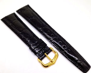 Uhrenarmband, Uhrband 21/16mm Original Gucci Kroko Prägung schwarz / 151 - Bild 1 von 4