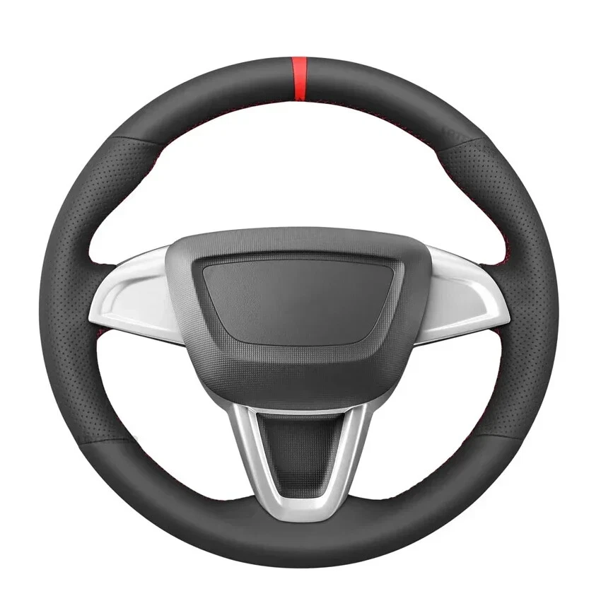 Cubierta de volante de cuero sintético para Seat Ibiza (6J) 2008-2015 MII 2013-2020 Foto 1 de 4