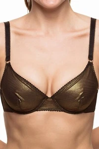 NEW KISS KILL STARDUST GOLD MESH  UNDERWIRE BRA SIZE 12B / 34B  - Picture 1 of 2