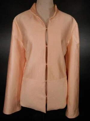 Hermosa Chaqueta Blazer Para Mujer Talla 3 Chico's Rosa Manga Larga Ajustada Forrada Foto 1 de 4