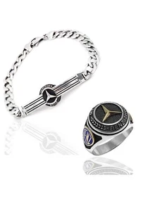Mercedes-Benz Model 925 Sterling Silver Ring and Bracelet Combination 201022362 - Picture 1 of 7