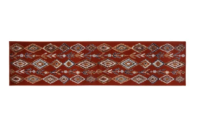 Moroccan Diamond Runner - 2'x8' Rust, Geometric, Transitional Area Rug - 503 - Image 1 of 4