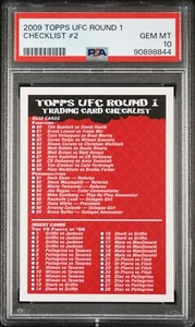 2009 TOPPS UFC ROUND ONE 1 CHECKLIST 2/3 PSA 10 - Picture 1 of 2