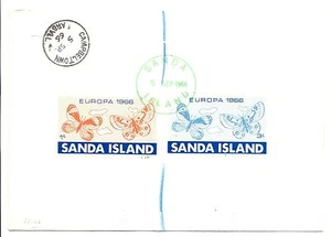 ENGLAND LOCAL-SAND ISLAND-1966- EUROPA- 2 St. CV REG-- TO GERMANY @4 - Picture 1 of 2