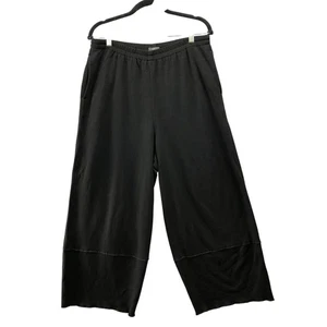 Elemente Clemente Wool Blend Wide Leg Pants Womens L (3) Black Sweatpants Knit - Picture 1 of 10