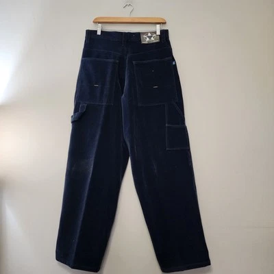 Pantalones holgados vintage Y2K Delf para hombre 32x32 azul patinador carpintero grunge terciopelo años 90  Foto 1 de 4