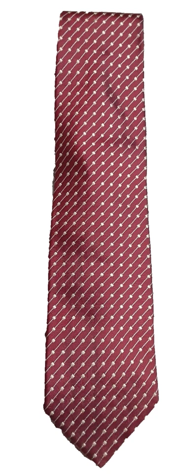 Emporio Armani Red With Gold Squares Tie - Image 1 of 4