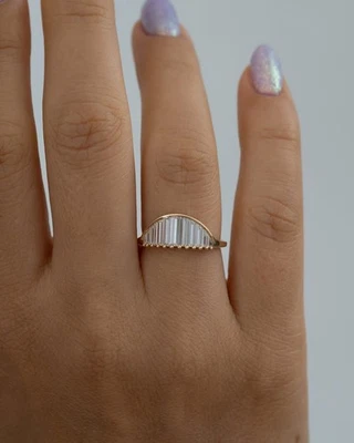 2.50Ct Baguette Cut Lab Grown Diamond Wedding Engagement Ring 10k Yellow Gold - Image 1 of 4