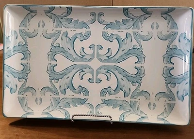 Bandeja para servir de gres colección acuarela puerta jardín Southern Living 16,5" Foto 1 de 4