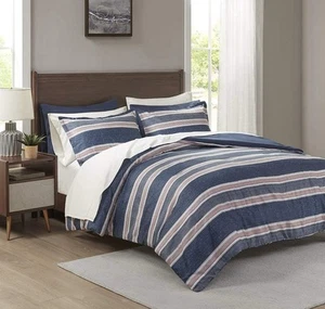 Juego completo de edredón cama en bolsa sábanas tamaño queen tiene 2 bolsillos laterales rojo marino - Imagen 1 de 7
