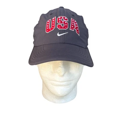 Equipo Olímpico de Estados Unidos Nike Dri-Fit Heritage86 Ajustable Talla Única Gorra Gorra Azul Rojo Foto 1 de 4