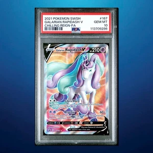 GALARIAN RAPIDASH V | ESPADA Y ESCUDO POKÉMON REINADO ESCALOFRIANTE | 2021 | 167 | PSA 10 - Imagen 1 de 4