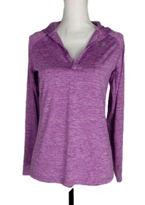 Under Armour Top Sz SM/P Purple Hooded Loose Fit Long Sleeve Gym T-Shirt Women's - Picture 1 of 5