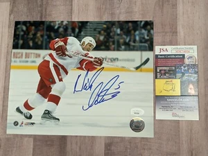 Archivo fotográfico firmado por Nick Nicklas Lidstrom 8x10 JSA certificado de autenticidad Detroit Red Wings Cup E - Imagen 1 de 3