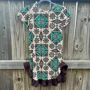 Handmade Ethnic Island Tribal Print Youth Girls Dress Sz XL-XXL Youth  - Picture 1 of 4