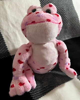 GANZ 8" Webkinz Pink Love Frog Plush Toy NO CODE HM144 - Image 1 of 4
