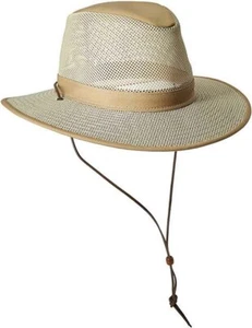 Henschel Aussie Breezer Cotton Packable Mesh Hat w/Chin Cord, Style#5310 - Picture 1 of 13