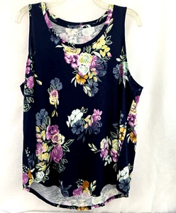 24/7 Women's Sleeveless Floral Tank Top Size 0X - Picture 1 of 5