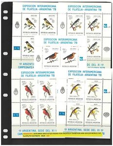 Argentina 1978 Birds Sheetlets of Stamps For Expo & Soccer World Cup MUH 5-6