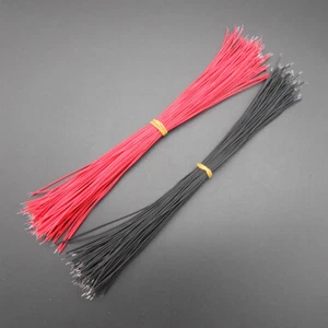 500Pcs Black Red 20cm Long Outer Diameter 1MM Double Head Tinned Connecting Wire - Picture 1 of 12
