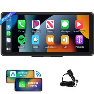 10.26" Touch Screen Portable Car Radio Wireless Apple CarPlay Android Auto BT FM - Picture 1 of 16