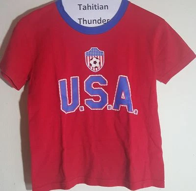 Camiseta roja de fútbol del equipo de Estados Unidos para niños grande 7 usada Foto 1 de 4
